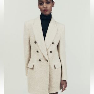Longline Wool blend boucle coat